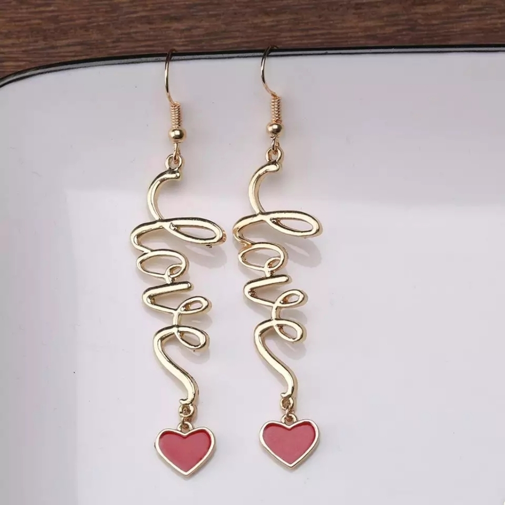 Red Heart Love Earrings + FREE 12 PAIRS OF EARRING